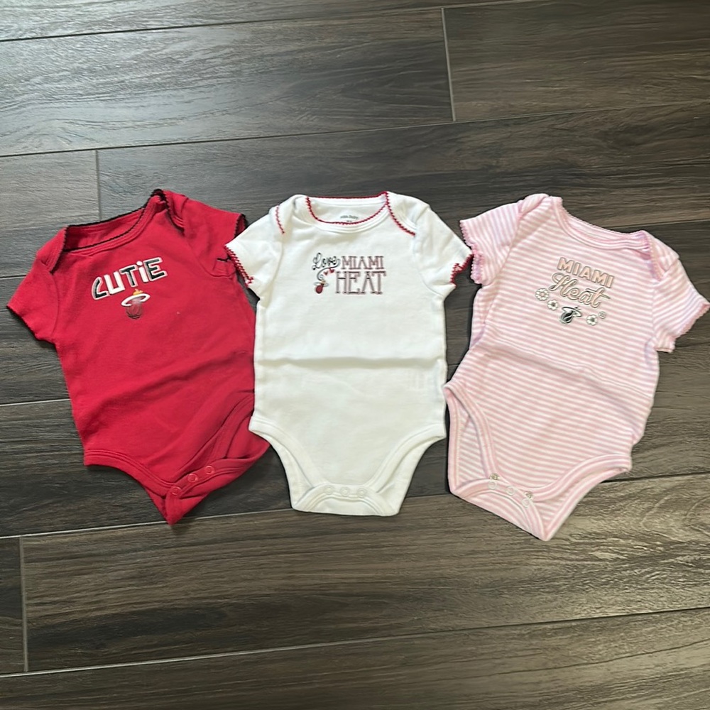 Miami Heat Baby Girl NBA Baby Onesies - 6M